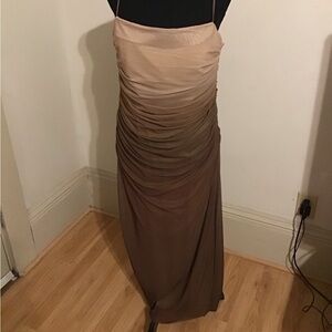 Chic Ombre Dress in Cream and Brown